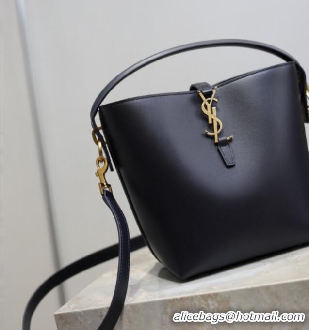 Buy Discount Saint Laurent Le 37 Small Bucket bag in Shiny Leather 749036 Navy Blue 2026