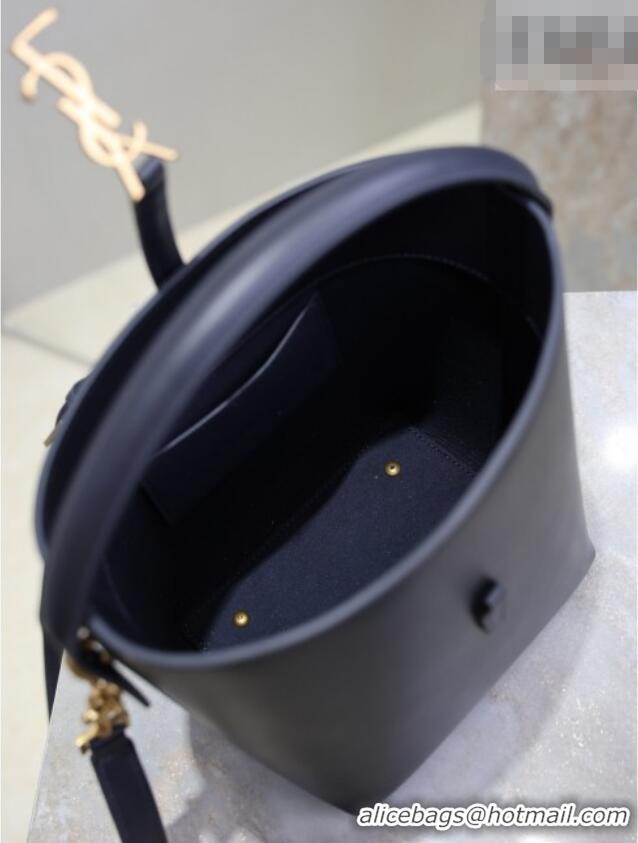 Buy Discount Saint Laurent Le 37 Small Bucket bag in Shiny Leather 749036 Navy Blue 2026