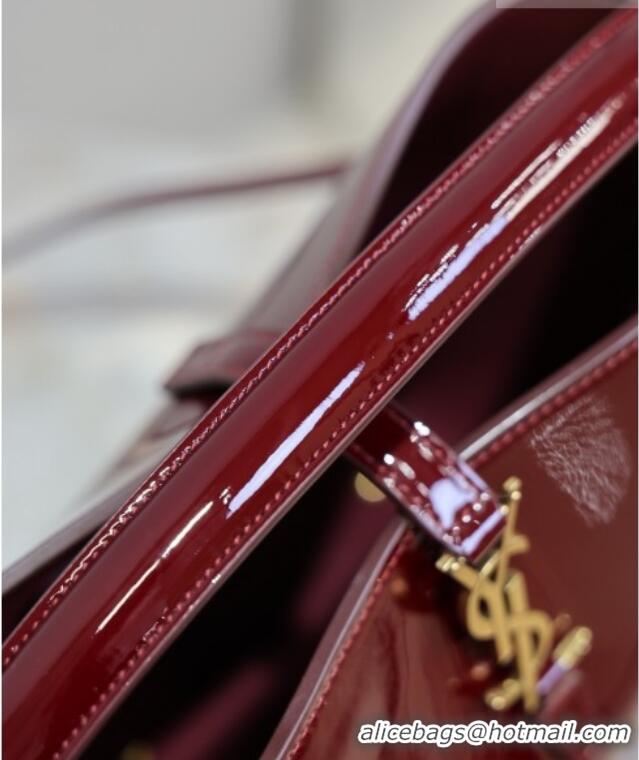 Top Grade Saint Laurent Le 37 Small Bucket bag in Patent Leather 749036 Burgundy 2026