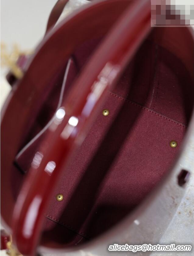 Top Grade Saint Laurent Le 37 Small Bucket bag in Patent Leather 749036 Burgundy 2026
