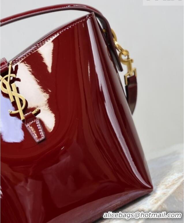Top Grade Saint Laurent Le 37 Small Bucket bag in Patent Leather 749036 Burgundy 2026