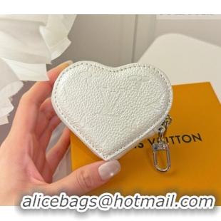 Top Grade Louis Vuitton Heart Coin Purse M26575 White 2026