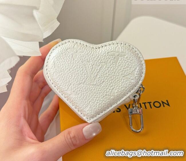 Top Grade Louis Vuitton Heart Coin Purse M26575 White 2026