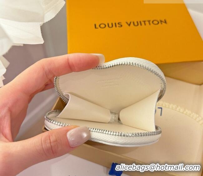 Top Grade Louis Vuitton Heart Coin Purse M26575 White 2026