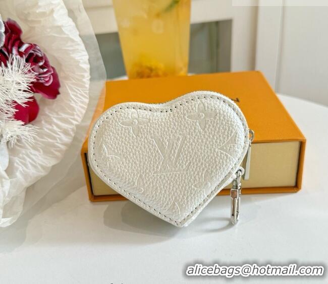 Top Grade Louis Vuitton Heart Coin Purse M26575 White 2026