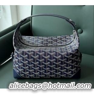 Luxury Cheap Goyard Bowling 25 Toiletry Bag With Strap 020216 Navy Blue 2025