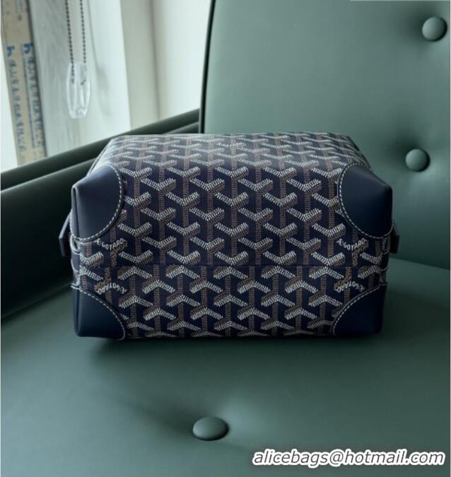 Luxury Cheap Goyard Bowling 25 Toiletry Bag With Strap 020216 Navy Blue 2025