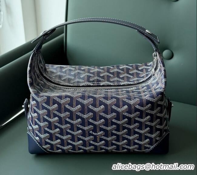 Luxury Cheap Goyard Bowling 25 Toiletry Bag With Strap 020216 Navy Blue 2025