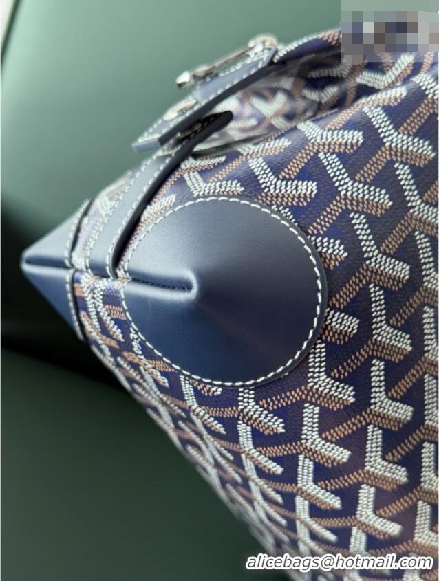 Luxury Cheap Goyard Bowling 25 Toiletry Bag With Strap 020216 Navy Blue 2025