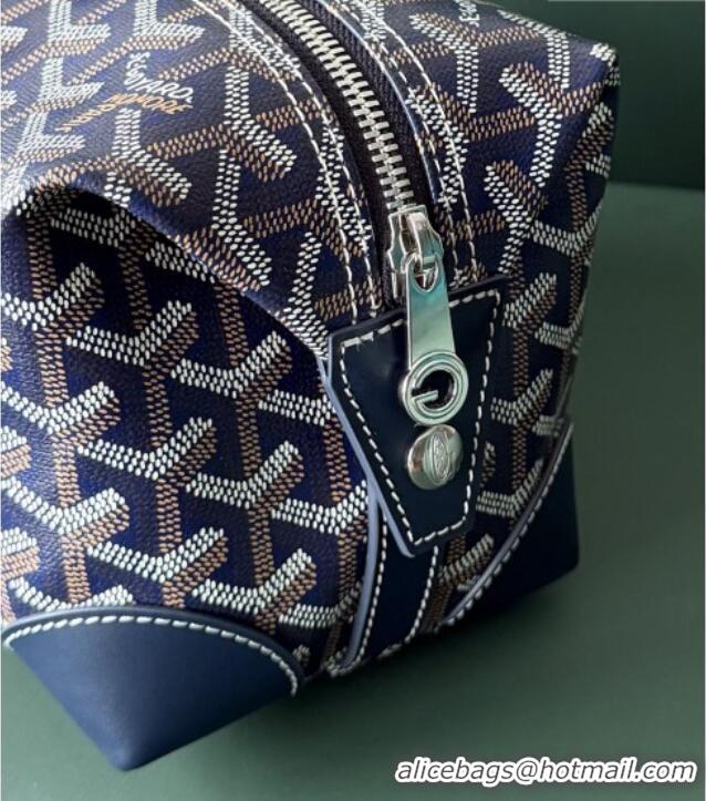 Luxury Cheap Goyard Bowling 25 Toiletry Bag With Strap 020216 Navy Blue 2025