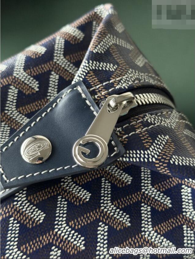Luxury Cheap Goyard Bowling 25 Toiletry Bag With Strap 020216 Navy Blue 2025