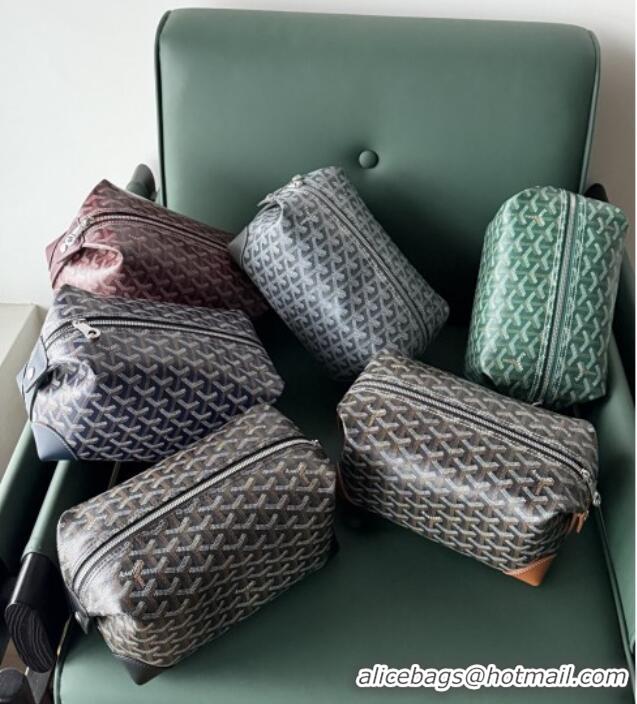 Luxury Cheap Goyard Bowling 25 Toiletry Bag With Strap 020216 Navy Blue 2025