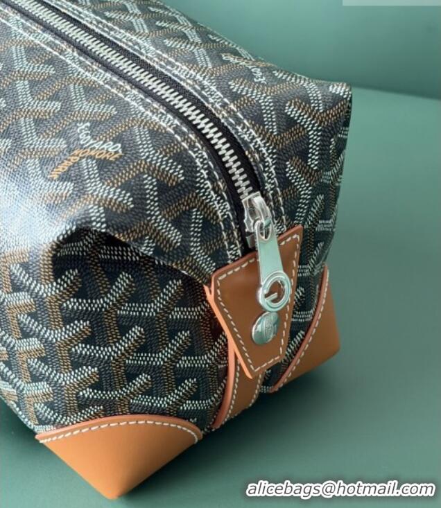 Top Grade Goyard Bowling 25 Toiletry Bag With Strap 020216 Black And Brown 2025
