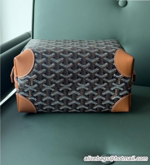 Top Grade Goyard Bowling 25 Toiletry Bag With Strap 020216 Black And Brown 2025