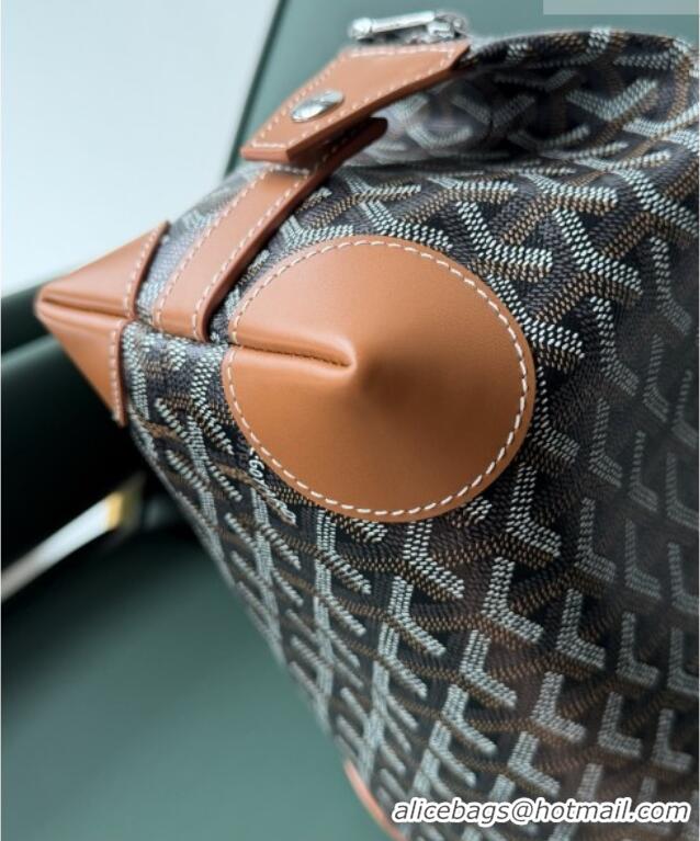 Top Grade Goyard Bowling 25 Toiletry Bag With Strap 020216 Black And Brown 2025