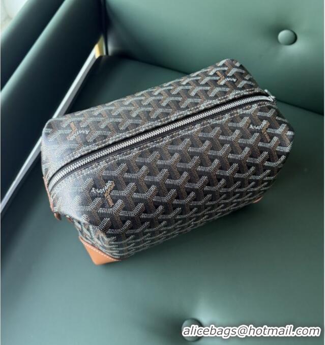 Top Grade Goyard Bowling 25 Toiletry Bag With Strap 020216 Black And Brown 2025