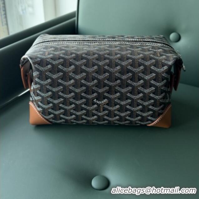 Top Grade Goyard Bowling 25 Toiletry Bag With Strap 020216 Black And Brown 2025