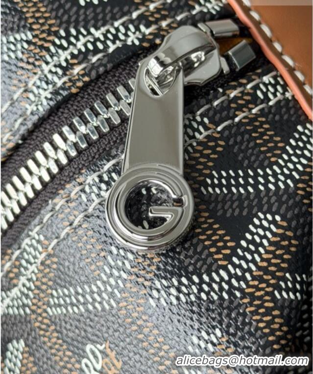 Top Grade Goyard Bowling 25 Toiletry Bag With Strap 020216 Black And Brown 2025