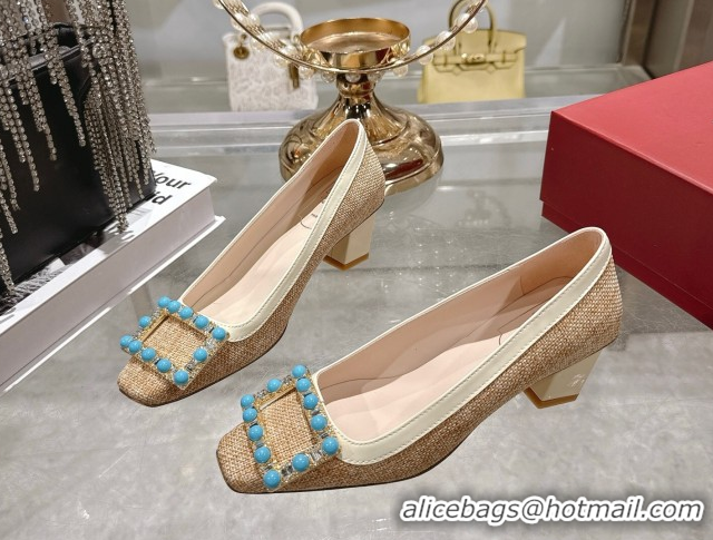Shop Duplicate Roger Vivier Belle Vivier Pumps 4.5cm in Straw-Like Beige RV121103 1211119 2026