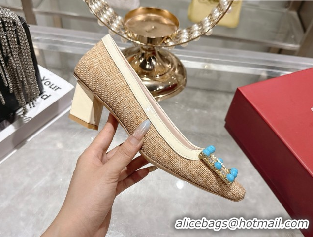 Shop Duplicate Roger Vivier Belle Vivier Pumps 4.5cm in Straw-Like Beige RV121103 1211119 2026