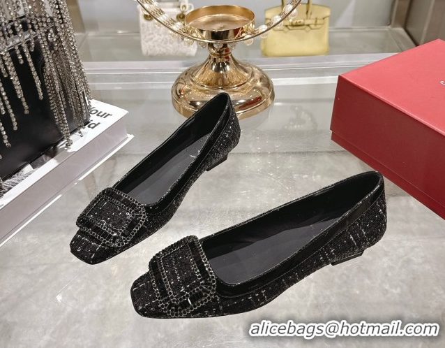 Good Product Roger Vivier Belle Vivier Ballerinas Flat in Fabric and Sequins Black RV121103 1211120 2026