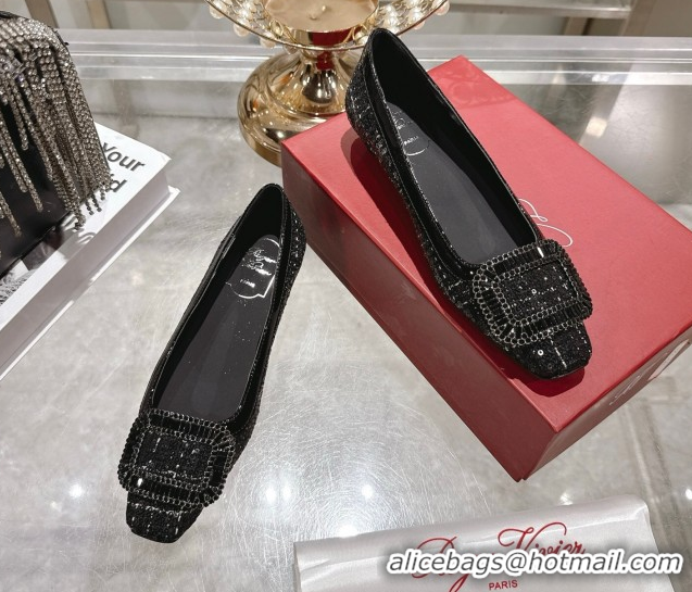 Good Product Roger Vivier Belle Vivier Ballerinas Flat in Fabric and Sequins Black RV121103 1211120 2026