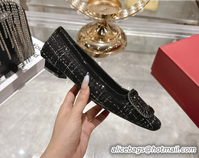 Good Product Roger Vivier Belle Vivier Ballerinas Flat in Fabric and Sequins Black RV121103 1211120 2026