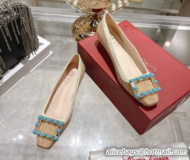 Popular Style Roger Vivier Belle Vivier Ballerinas Flat in Straw-Like Beige RV121103 1211121 2026
