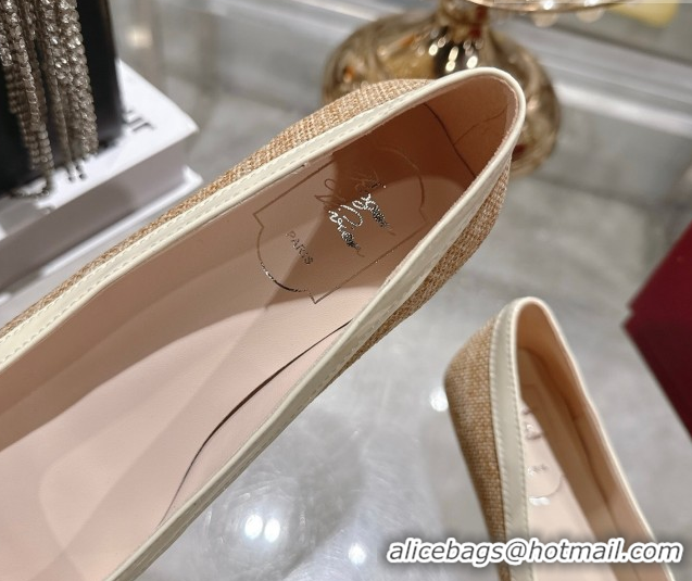 Popular Style Roger Vivier Belle Vivier Ballerinas Flat in Straw-Like Beige RV121103 1211121 2026
