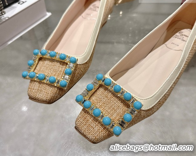 Popular Style Roger Vivier Belle Vivier Ballerinas Flat in Straw-Like Beige RV121103 1211121 2026