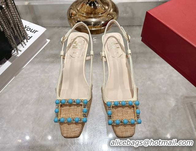 Luxury Cheap Roger Vivier Belle Vivier Slingbacks Pump 4.5cm in Straw-Like Beige RV121103 1211122 2026