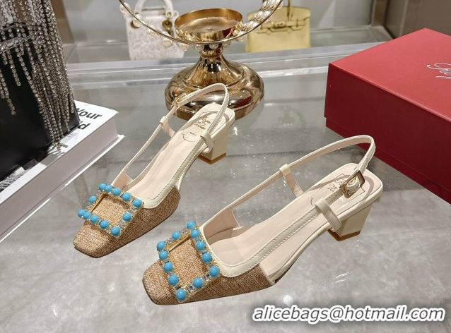 Luxury Cheap Roger Vivier Belle Vivier Slingbacks Pump 4.5cm in Straw-Like Beige RV121103 1211122 2026