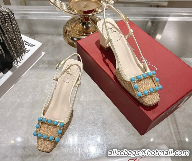 Luxury Cheap Roger Vivier Belle Vivier Slingbacks Pump 4.5cm in Straw-Like Beige RV121103 1211122 2026