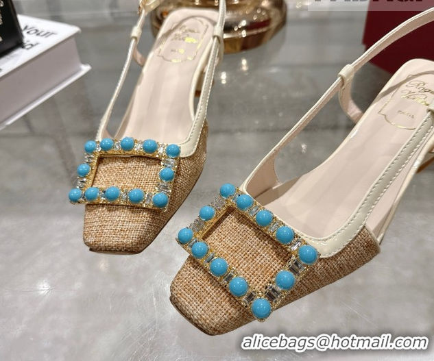 Luxury Cheap Roger Vivier Belle Vivier Slingbacks Pump 4.5cm in Straw-Like Beige RV121103 1211122 2026