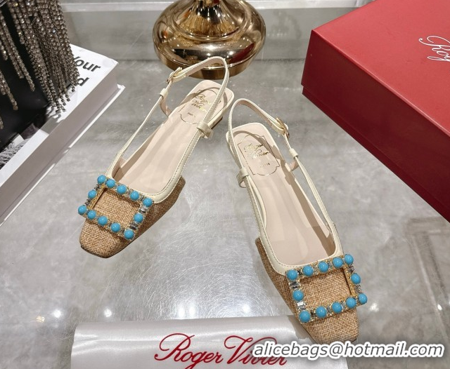 Big Discount Roger Vivier Belle Vivier Slingbacks Shoes in Straw-Like Beige RV121103 1211123 2026