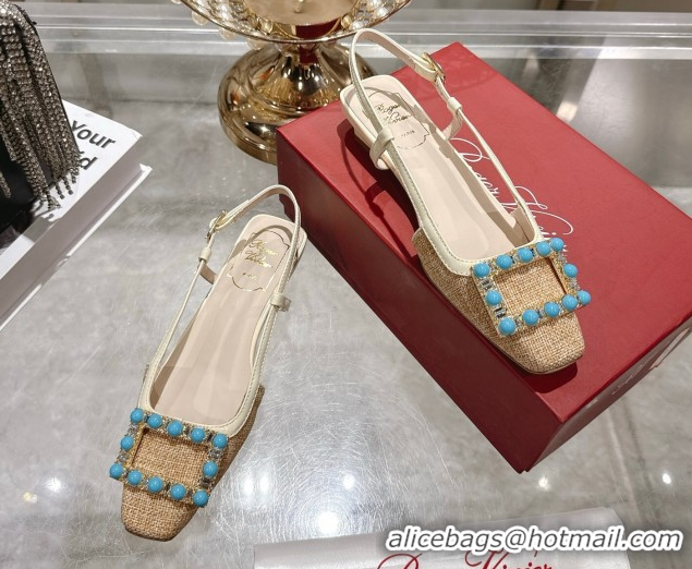 Big Discount Roger Vivier Belle Vivier Slingbacks Shoes in Straw-Like Beige RV121103 1211123 2026