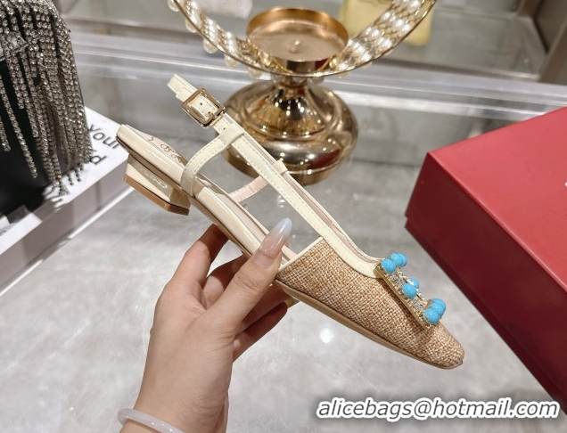 Big Discount Roger Vivier Belle Vivier Slingbacks Shoes in Straw-Like Beige RV121103 1211123 2026