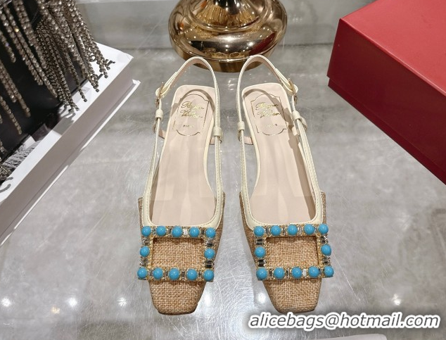 Big Discount Roger Vivier Belle Vivier Slingbacks Shoes in Straw-Like Beige RV121103 1211123 2026