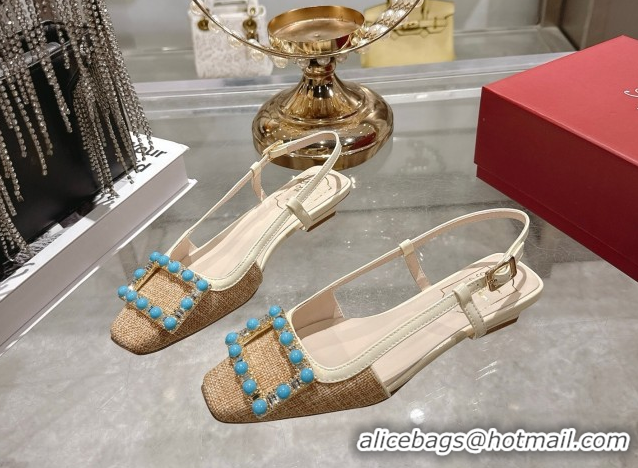 Big Discount Roger Vivier Belle Vivier Slingbacks Shoes in Straw-Like Beige RV121103 1211123 2026