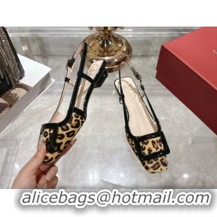Youthful Roger Vivier Belle Vivier Slingbacks Flat in Leopard Print Pony Hair Beige/Black RV121106 1211137 2026