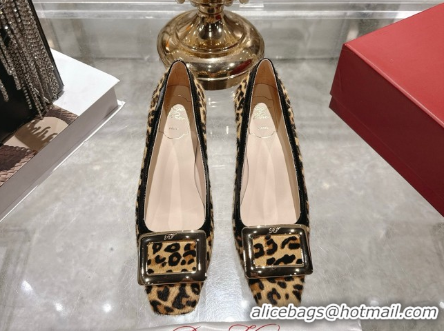 Good Quality Roger Vivier Belle Vivier Pumps 4.5cm in Leopard Print Pony Hair Beige/Black RV121106 1211138 2026