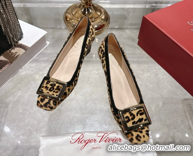 Good Quality Roger Vivier Belle Vivier Pumps 4.5cm in Leopard Print Pony Hair Beige/Black RV121106 1211138 2026