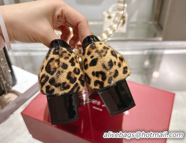 Good Quality Roger Vivier Belle Vivier Pumps 4.5cm in Leopard Print Pony Hair Beige/Black RV121106 1211138 2026