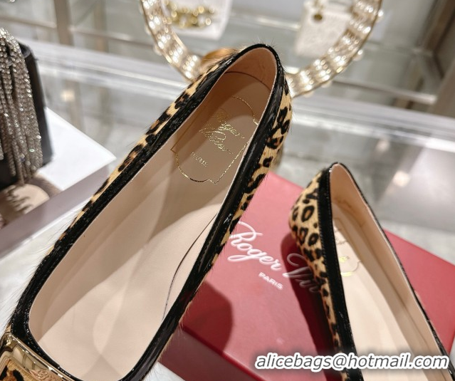 Durable Roger Vivier Belle Vivier Ballerinas Flat in Leopard Print Pony Hair Beige/Black RV121106 1211139 2026