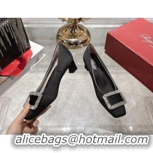 Trendy Design Roger Vivier Belle Vivier Pumps 4.5cm in Satin and Strass Buckle Black  RV121201 2026
