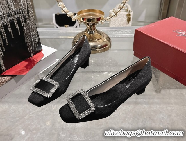 Trendy Design Roger Vivier Belle Vivier Pumps 4.5cm in Satin and Strass Buckle Black  RV121201 2026
