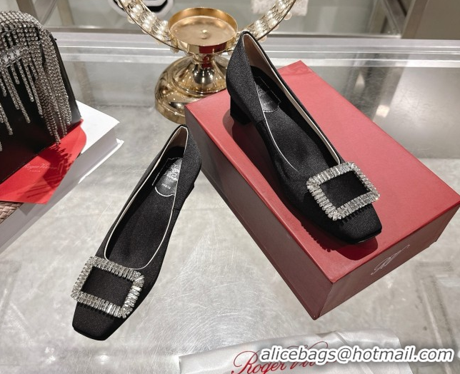 Trendy Design Roger Vivier Belle Vivier Pumps 4.5cm in Satin and Strass Buckle Black  RV121201 2026
