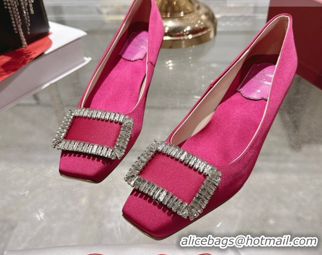 Big Discount Roger Vivier Belle Vivier Pumps 4.5cm in Satin and Strass Buckle Fuchsia Pink RV121201 2026