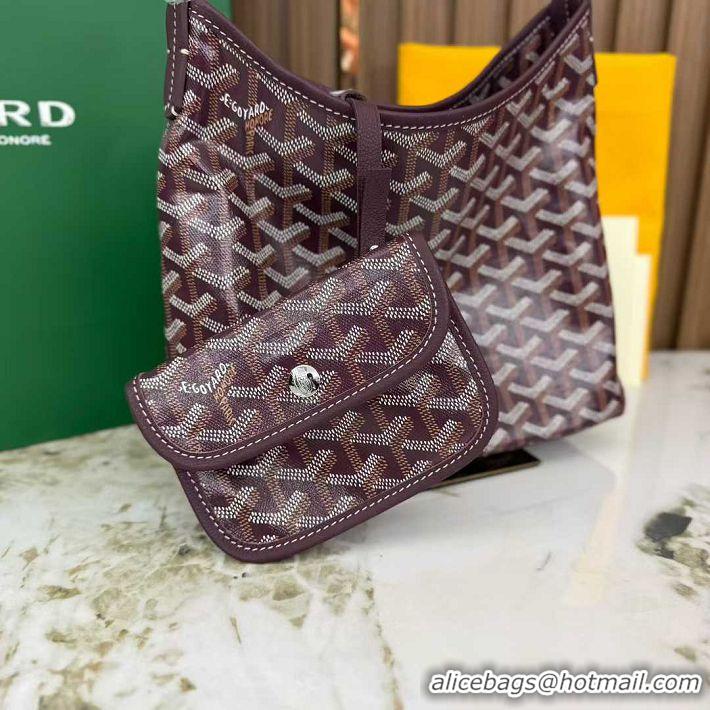 Luxury Cheap Goyard Boheme Mini Hobo Bag G4592 Burgundy