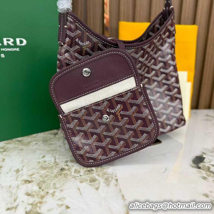 Luxury Cheap Goyard Boheme Mini Hobo Bag G4592 Burgundy